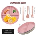 thumbnail image 4 of 4Pcs Divided Dinner Plates Set with Tableware 3 Compartment Unbreakable Portion Control Dinner Diet Plates Reusable Lightweight Divided Dish Set Stackable Divider Plates Microwave Safe fo, 4 of 11