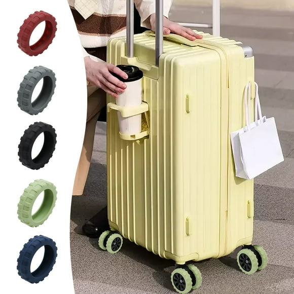 4Pcs Luggage Wheel Covers, Suitcase Wheels Cover, Luggage Wheel Protector, Carry-on Luggage Caster Silicone Cover, Luggage Spinner Wheels Silicone Case with Wear-resistant, Anti-noise(Black)