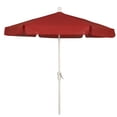 thumbnail image 1 of 7.5' Hex Home Garden Umbrella 6 Rib Crank White with Red Vinyl Coated Weave Canopy, 1 of 3