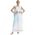 thumbnail image 4 of LiiYii Women's Greek Dress Robe Ancient Grecian Roman Queen Toga Maxi Gown Adult Party Fancy Dress Up Light Blue M, 4 of 6