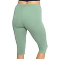 thumbnail image 3 of Stretch Is Comfort Women's Cotton Knee Length Leggings Sage Green Medium, 3 of 6