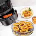 thumbnail image 5 of 2pcs 8-Inch 3-Layers Air Fryer Rack Stackable Grid Grilling Rack Stainless Steel Round Rack for Home Kitchen Oven Cooker, 5 of 5