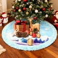 thumbnail image 4 of Light Blue Christmas Tree Skirt, Luxury Faux Fur with Snowflakes for Blue Christmas Ornaments Winter Wonderland Decorations 43IN B, 4 of 7