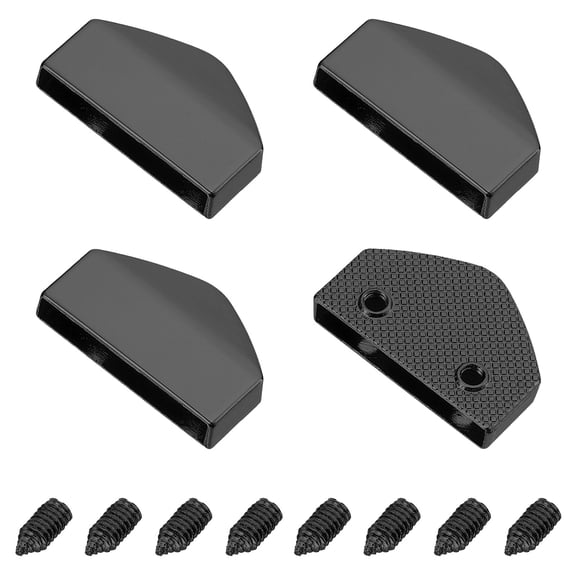 4Pack Metal Belt Buckle End Tip, 0.98" Wide Pentagon Zipper Tip, Metallic Black