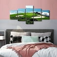 thumbnail image 3 of TISHIRON 5PCS Framed Canvas Wall Art Set,50"x24" Blue Sky Sea Golf Course Coast Canvas Art Decor, 3 of 7