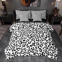 Homewish Cheetah Leopard Print Bedding Comforter Set 7pcs, Chic Abstract Ombre Queen Bedding Sets, Modern Fashion Style Reversible Queen Sheet Sets, Luxury Bedroom Decor