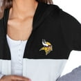 thumbnail image 3 of Women's Gameday Couture Black Minnesota Vikings Tri-Blend Color Block Lightweight Cardigan Hoodie, 3 of 3