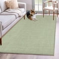 thumbnail image 2 of Sage Green Burlap Texture Large Area Rugs for Bedroom Living Room, Soft Non Slip Carpet Bedside Rug, Farmhouse Vintage Sage Green Rectangular Floor Cover Kitchen Accent Rug 4'x6' for Office, 2 of 9