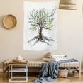 thumbnail image 2 of Music Tapestry, Musical Tree Autumnal Clef Trunk Swirl Nature Illustration Leaves Creative Design, Wall Hanging for Bedroom Living Room Dorm Decor, 40W X 60L Inches, Multicolor, by Ambesonne, 2 of 5
