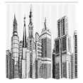 thumbnail image 3 of Ambesonne Grunge Shower Curtain, Urban Architecture Art, 69"Wx84"L, Black White, 3 of 5