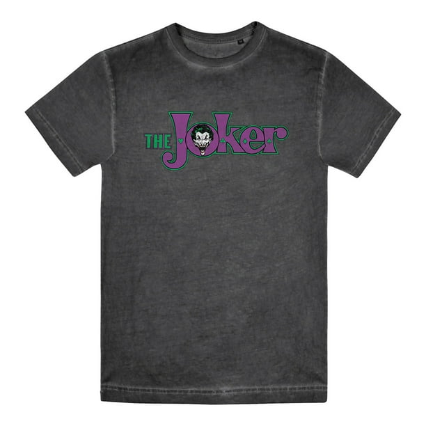 The Joker - Camiseta Logo Envejecido para Hombre (Negro Retro)