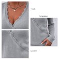 thumbnail image 3 of Suéter De Punto, Suéter Con Cuello En V Para Mujer, Color Sólido Para La Vida Diaria ANGGREK Otros, 3 of 6