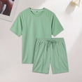 thumbnail image 3 of GINGTTO Men's Summer 2 Piece Short Set Casual Athletic Workout Outfits Loose Fit T-Shirt and Elastic Waist Shorts, 3 of 7