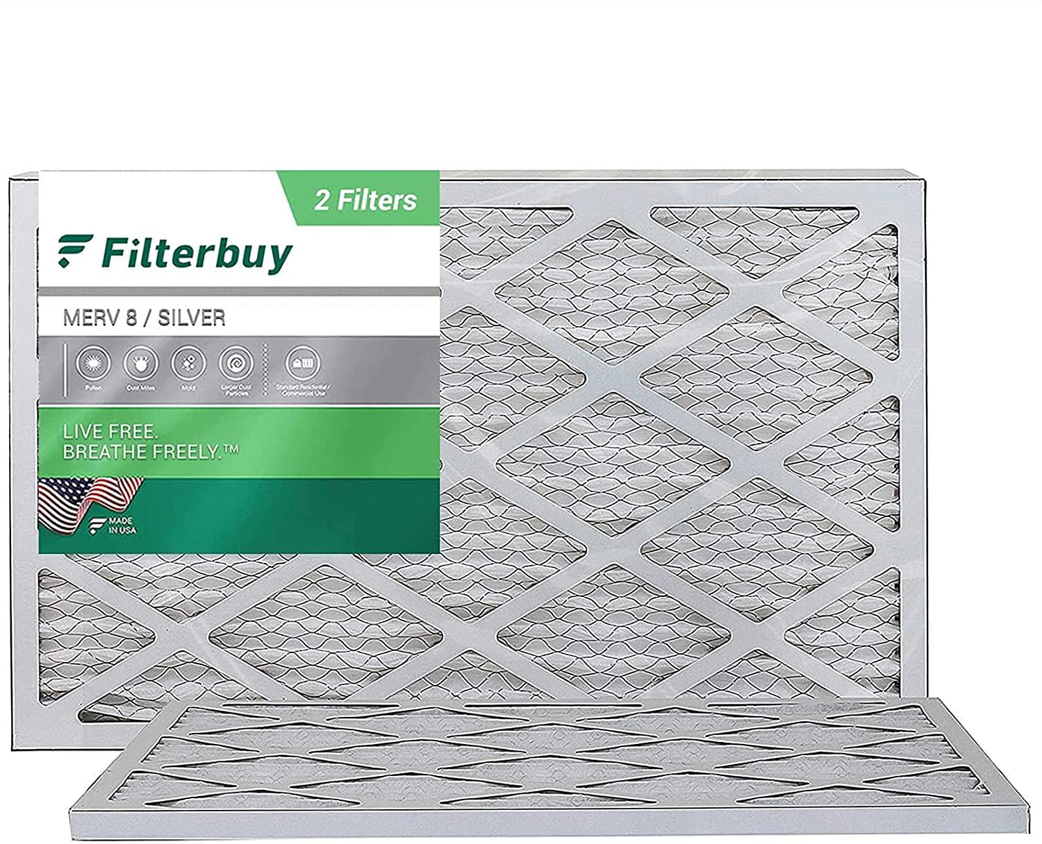 6 Pack 12x20x1 DuPont Family Care Pollen & Allergen MERV 8 Air Filters