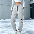 thumbnail image 5 of Mifsaly Womens Jogger Sweatpants Baggy High Waisted Lounge Pants Casual Drawstring Elastic Waist Loose Fit Athletic Joggers with Pockets Gray,M, 5 of 7