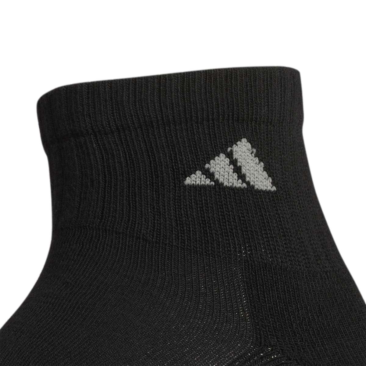 Adidas Men's Athletic Cushioned Quarter Socks - 6 Pack, Black/Aluminum 2, Large (Shoe Size 6-12)
