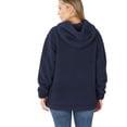 thumbnail image 3 of Women's Soft Cotton Candy Fleece Quarter Zip-Up Sherpa Hoodie Sweatshirt Top with Kangaroo Pocket, 3 of 5