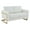 White, variant on LeisureMod Lincoln Modern Mid-Century Upholstered Leather Loveseat with Gold Frame-Color:GoldMaterial