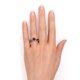 thumbnail image 2 of JeenMata Anillo Nupcial de 1,75 Quilates con Rubí Simulado en Forma de Puesta de Sol de Talla Redonda Engastado en Oro Negro de 18 K sobre Plata, 2 of 5