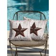 thumbnail image 4 of Outdoor Pillows Waterproof, American Country Bedding Throw Pillows with Insert for Couch Sofa Bed, Farmhouse Barn Star Brown Berry 16x16 Inch Pillowcases Decorative Camping Patio Pillow Set of 2, 4 of 8