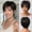 Black, variant on Short Layered Synthetic Wig for Women, Pixie Cut Wig with Side Bangs Heat Resistant Short Hair Wig for Daily Casual Wear