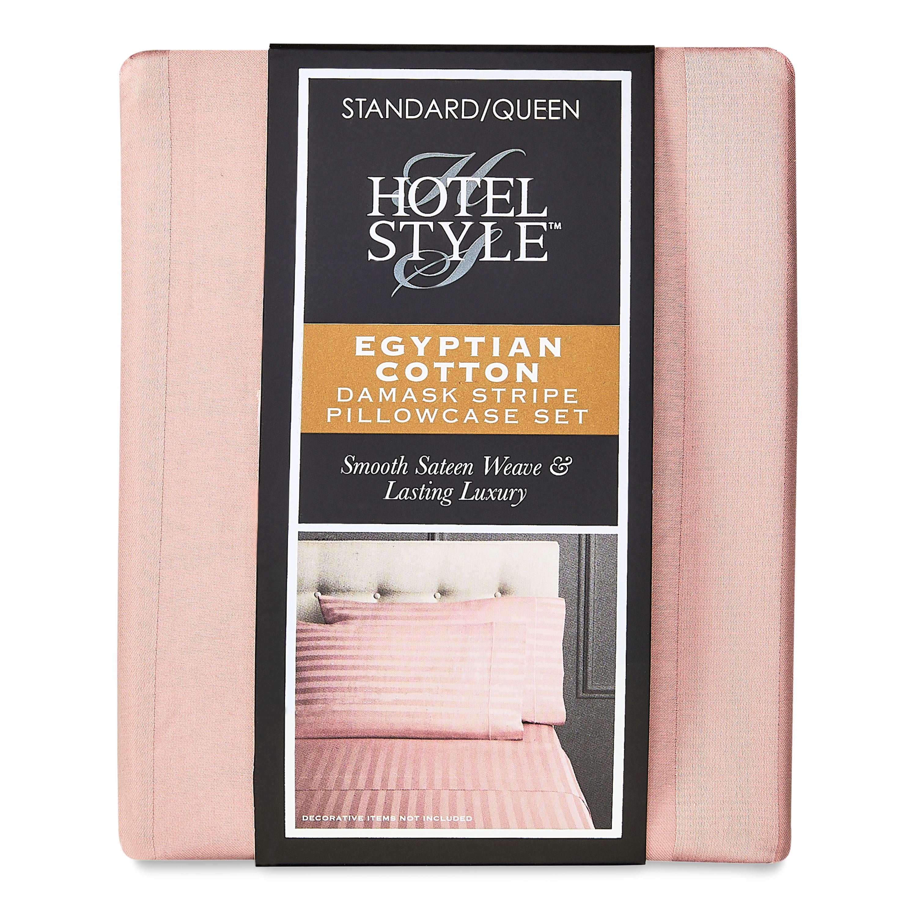Hotel Style 600 Thread Count Rose Stripe Egyptian Cotton Adult Pillow Cases, Queen (2 Count)