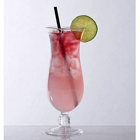 G.E.T. BPA-Free Shatterproof Plastic Hurricane Glasses, 15 Ounce, Clear (Set of 12)