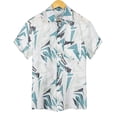 thumbnail image 1 of Mens Manga Corta Botón Abajo Camisas Botones Casuales Color Bloque Impresión con Blusa de Bolsillo Turndown, 100% Algodón Camisa Ligera para el Verano, 1 of 3