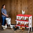 thumbnail image 3 of EastVita Nesting Boxes for Chickens, 6 Compartment Chicken Nesting Box, Metal Chicken Laying Boxes with Perch, Secure Lid, Versatile Wall Mount or Free Standing for Hens, 3 of 7