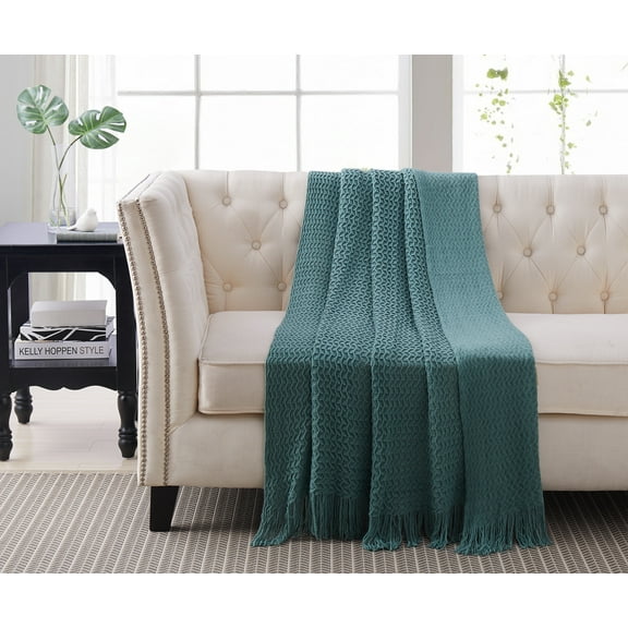Montesori Sweater Throw Seafoam Blue