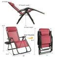 thumbnail image 3 of Gymax 2PCS Folding Zero Weighted Lounge Chair Recliner w/ Cup Holder Pillow Red, 3 of 8