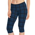 thumbnail image 3 of blue checkers Women's Capri Leggings, 3 of 4