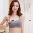 thumbnail image 4 of Sujetador de lactancia para mujeres embarazadas con abertura frontal y sin hebillas, de talla grande, ajustable, fruncido, fino, para posparto, 4 of 5