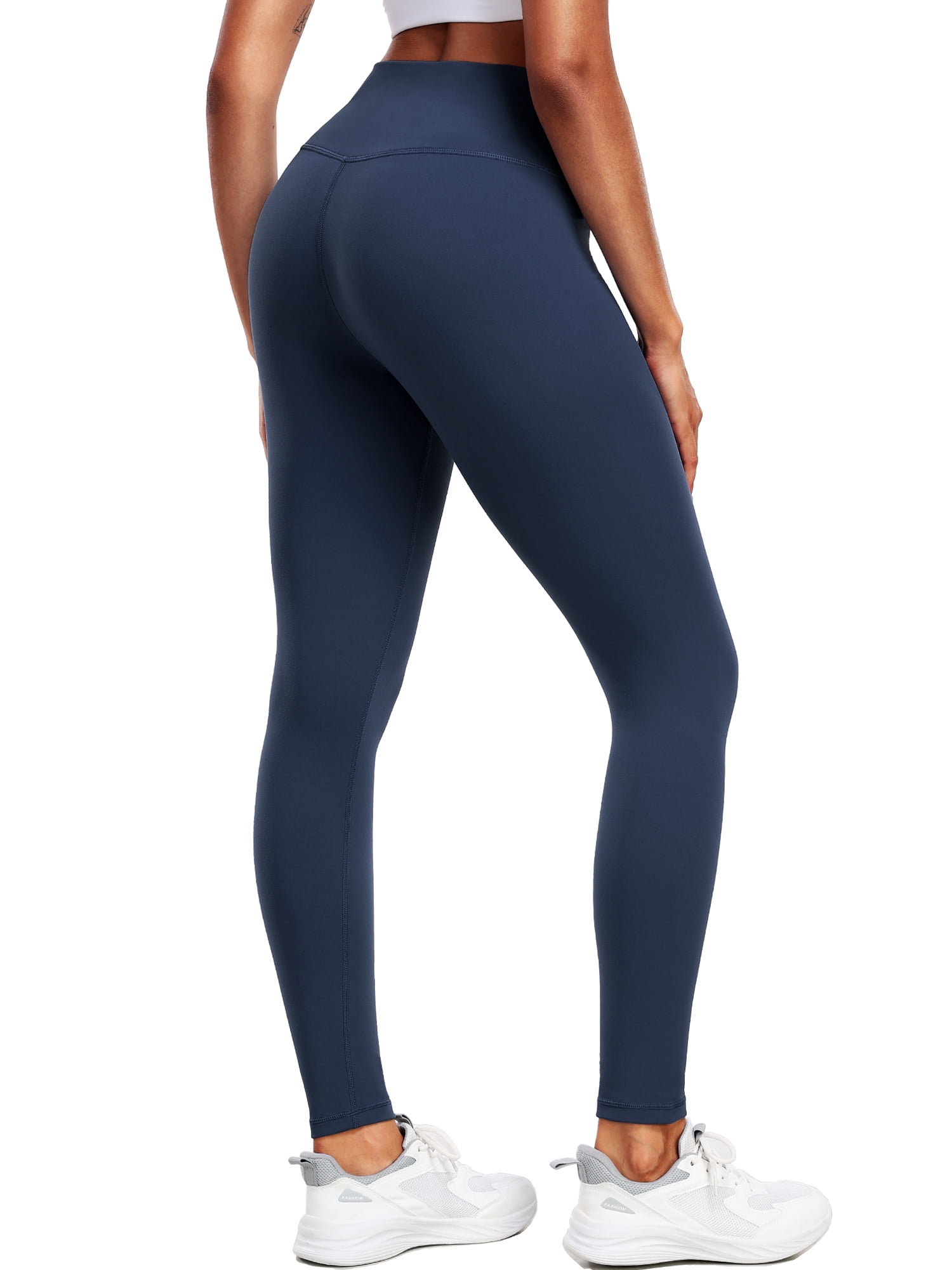 NELEUS ButterSoftFlex Womens High Waist Legging for Yoga Workout Athletic Pants with Waistband Pocket,Black+Navy Blue,US Size L