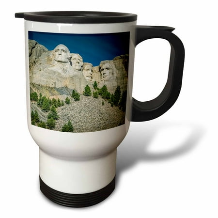 3drose, Mount Rushmore National Monument Presidential Profile, 14oz Stainless Steel Travel Mug