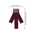 thumbnail image 2 of INSPIRE CHIC Women's Velvet Pre-Tied Bowknot Brooch Pin with Rhinestone for Wedding Party Burgundy, 2 of 5