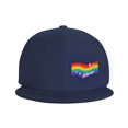 thumbnail image 3 of DouZhe Flat Brim Cap Snapback Hat, Rainbows Flag Prints Adjustable Blue Adult Baseball Cap, 3 of 6