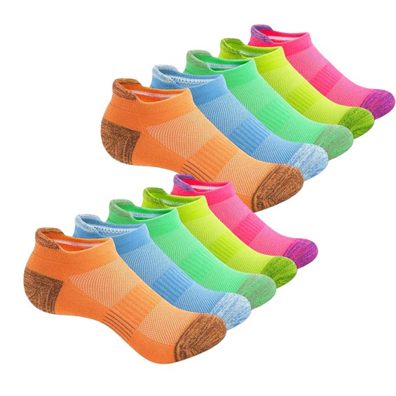 10 Pairs Ankle Socks Womens Cushioned Running Athletic Cotton Socks Low Cut Casual