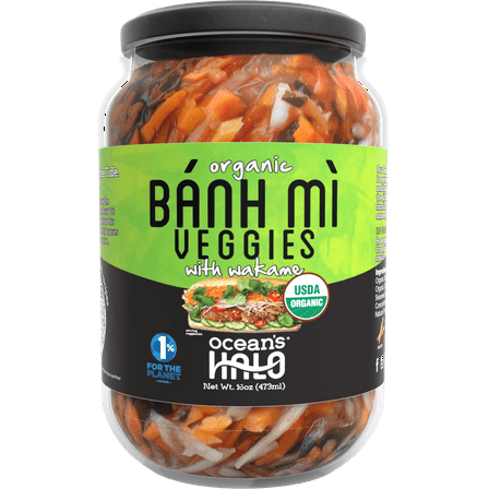 Ocean's Halo Organic Banh Mi Veggies, Crunchy Pickled Shredded Mixed Vegetables, Vegan, 16 oz.