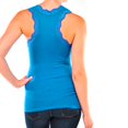 thumbnail image 5 of Women Tank Top Sleeveless Seamless Racerback Nylon Spandex Workout One Size Blue, 5 of 7