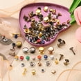 thumbnail image 3 of Uxcell 50 Sets Leather Rivets, 12mm Double Cap Rivets, 12mm Height Tubular Metal Studs for Leather Craft Repair and Decoration DIY Clothes, Shoes, Bags, Belts, Gold, 3 of 6