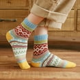 thumbnail image 3 of 5 Pairs Women's Winter Fashion Socks - Multicolor Thick Warm Crew Socks Wool Cotton, 3 of 5