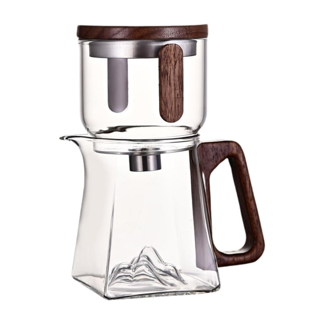 Tetera mágica con filtro y separación de té, tetera con mango de madera, juego de té de gran capacidad, tetera para acampar, uso doméstico, viajes
