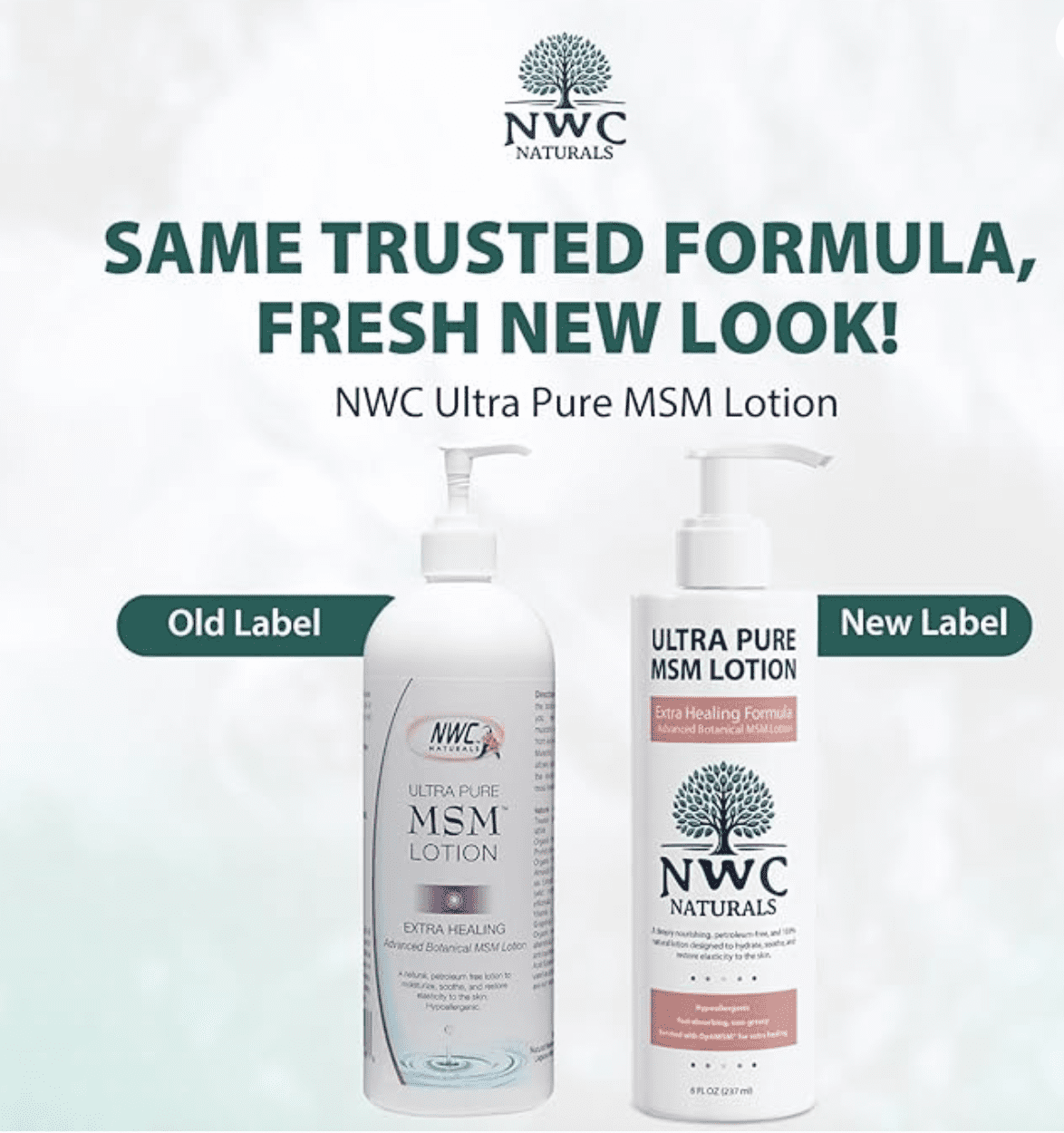 NWC Naturals UltraPure MSM Lotion All Natural Hypoallergenic ExtraHealing Nourishing Body Lotion 8 ounce