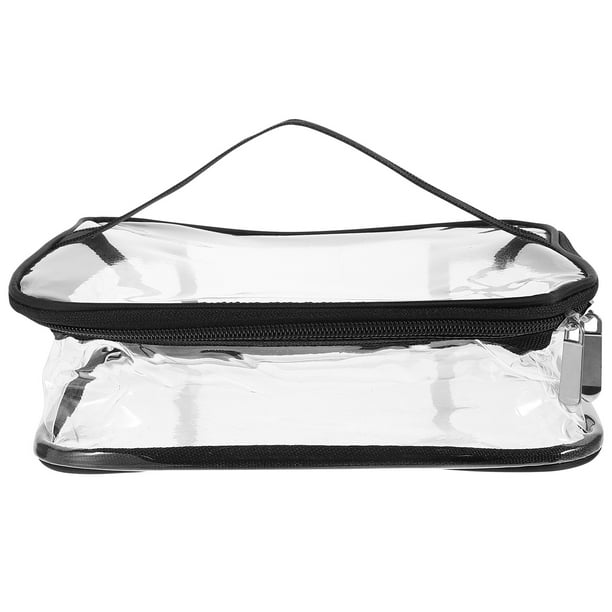 BRIGHTFUFU Bolsa de mano de mano Bolsa de picnic transparente de picnic Magno de almacenamiento de maquillaje para al aire libre