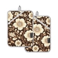 thumbnail image 7 of Yayeee Pot Holders Kitchen Heat Resistant with Pocket 7"x9.8" Cotton Oven Cooking Hot Pads, Brown Floral, 7 of 7