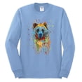 thumbnail image 2 of Bear Painting Splatter Abstract Art Animal Lover Mens Long Sleeve Shirt, Light Blue, 3XL, 2 of 3