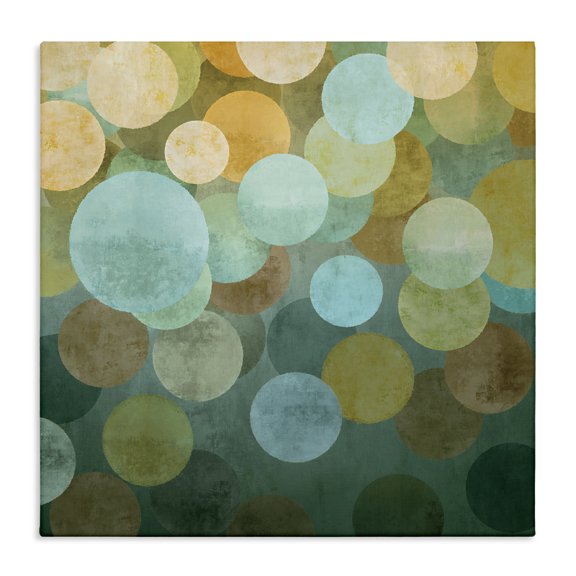 Stupell Industries Modern Layered Green Circles Canvas Art, 17 x 17, by Brent Nelson