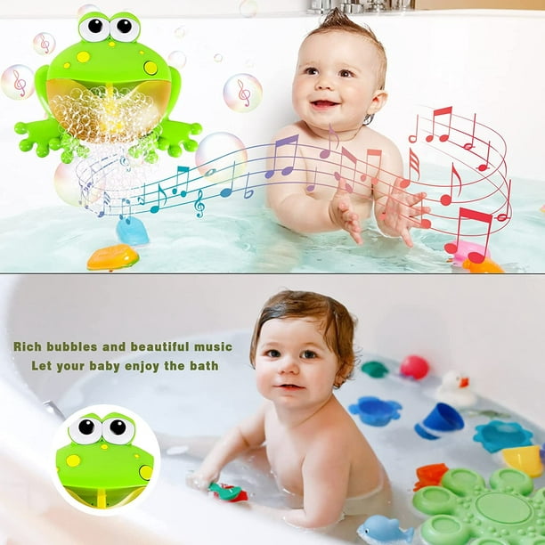 Jouets de bain grenouille pour les tout-petits, jouet de fabricant de  bulles de baignoire avec 12 chansons de musique pour bébé enfants bain  douche cadeau amusant 3 4 5 fille garçon 
