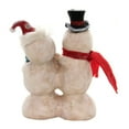 thumbnail image 2 of Christmas KISS ME Polyresin Snow Couple Holiday 24127, 2 of 2